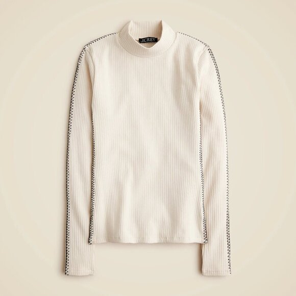 J. Crew Premium rib turtleneck with whipstitch trim Size XS - Picture 2 of 2